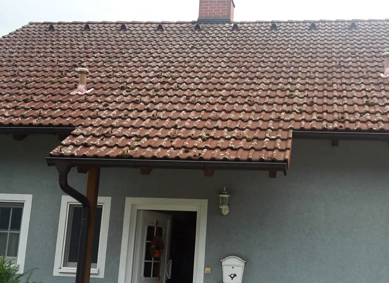 Dachreinigung Beton Flechten vorher